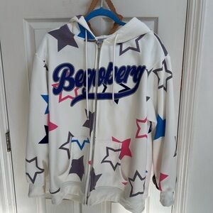 Aelfric Eden “Begoberg” Star Pattern Hoodie - White, Pink, Blue